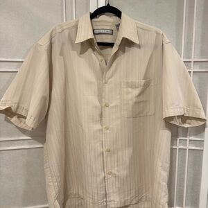 Monte Carlo Men's Short-Sleeve Cream Button-Down Shirt